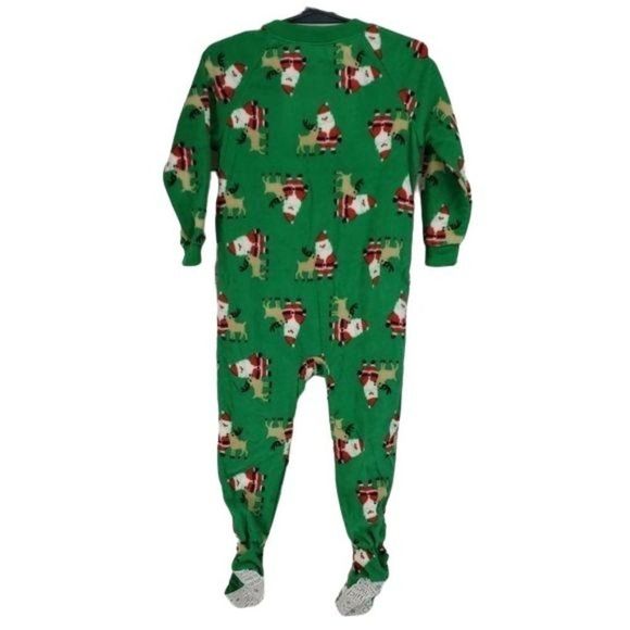 Carter's Child of Mine Santa Claus outfit Sleeper 24 months green footed - Picture 2 of 7